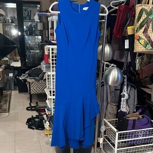 Calvin Klein Vibrant Blue Asymmetrical Dress